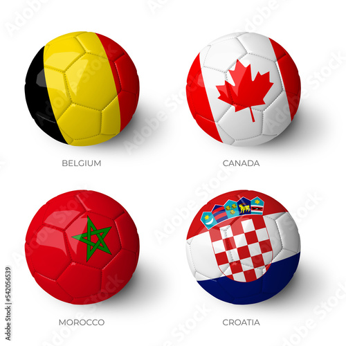 Balls with flags on white background