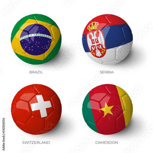 Balls with flags on white background (ID: 542056556)