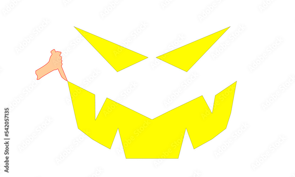 Halloween Night Eye Face and Mouth Template for the Luminous Carved