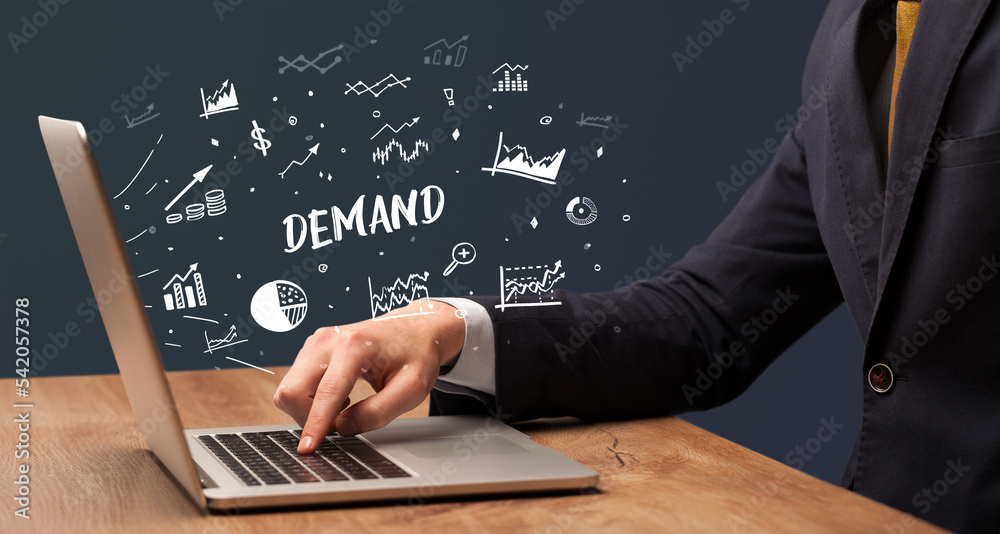 Businessman working on laptop, business concept Businessman working on laptop, business concept