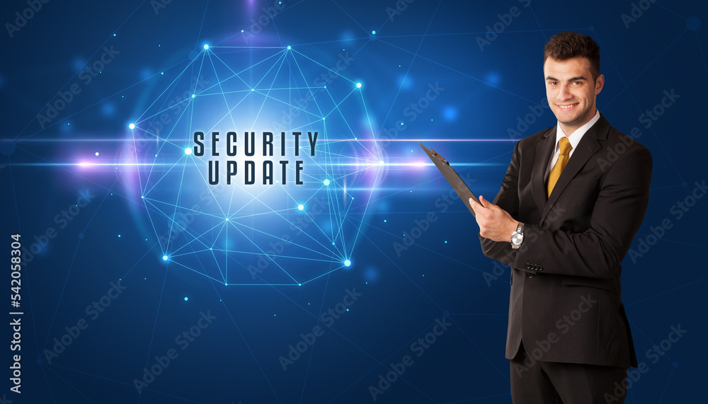 businessman thinking about security concept businessman thinking about security concept