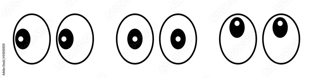 Set cartoon eyes icons design, look or glance sign collection, eye expression isolated on white background - stock vector Set cartoon eyes icons design, look or glance sign collection, eye expression isolated on white background - stock vector
