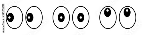 Set cartoon eyes icons design, look or glance sign collection, eye expression isolated on white background - stock vector