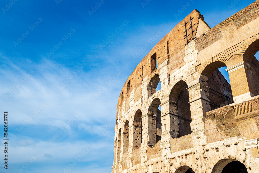 Detail of the colosseum in Rome. Italy