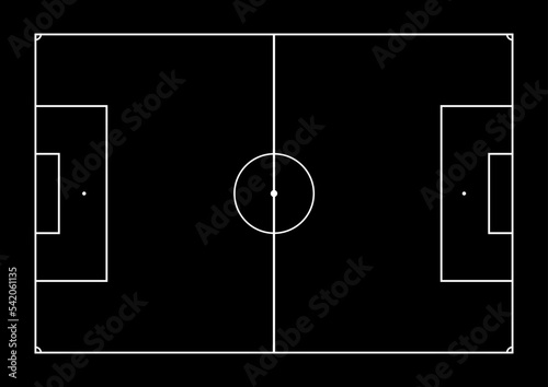 Football pitch - sport - black and white	- overhead/birds eye view