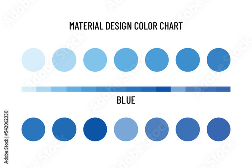 Material design color chart. Color scheme.