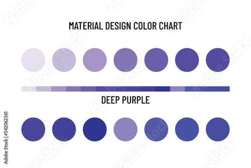 Material design color chart. Color scheme.