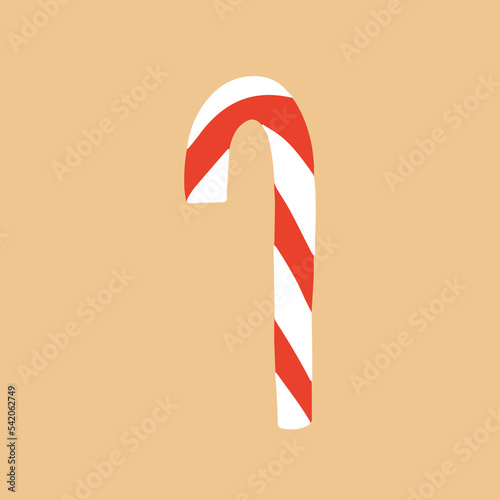 Christmas candy cane lollypop vector illustration