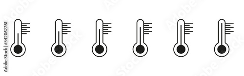 Thermometer icon set. temperature low/high symbol isolated on white background.Vector illustration