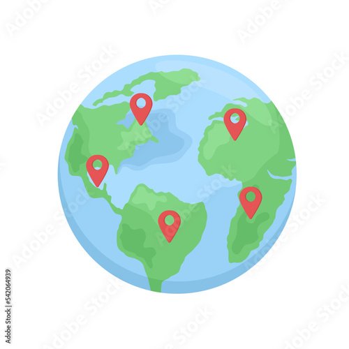Expanding business globally semi flat color vector element. Editable full sized item on white. Employ foreign talents simple cartoon style illustration for web graphic design and animation