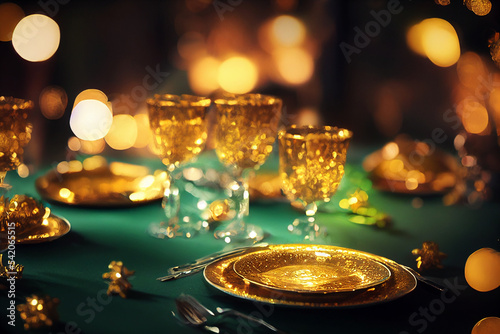 festive dinner table setting for Christmas