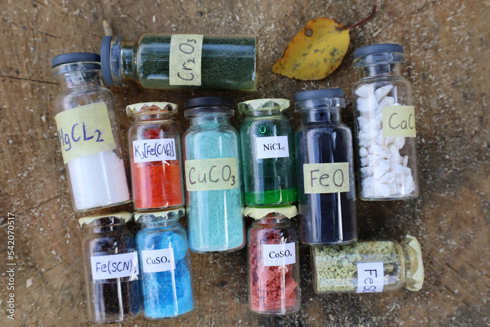 Chemical reagents for chemical experiments. In the form of