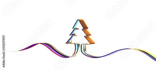 Abstract winter scene with ...