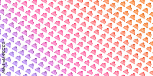 pink, orange watercolor tree pattern. Summer flora background. Beautiful plant illustration. Sketch texture hand drawing art. Fir woods aquarelle card. Design pine elements. Isolated background