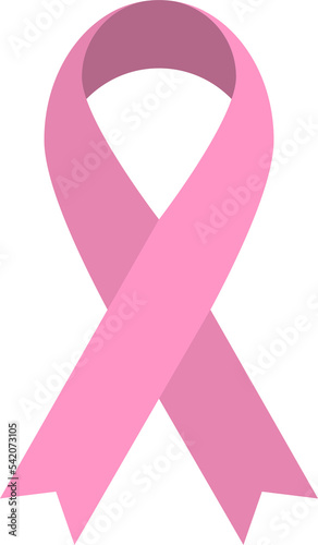 Pink ribbon. Breast cancer awareness ribbon. Women support pink ribbon. Cancer awareness symbol in png