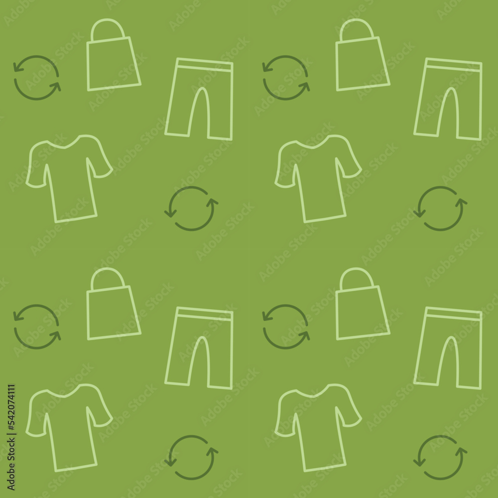 Thrifted clothing seamless pattern design, second hand fashion repeat background template, used merch icons, thrifted wear endless vector, reusable store repetitive illustration, surface wallpaper Thrifted clothing seamless pattern design, second hand fashion repeat background template, used merch icons, thrifted wear endless vector, reusable store repetitive illustration, surface wallpaper
