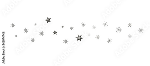 new year pattern. Christmas theme  golden openwork shiny snowflakes  star  3D rendering.
