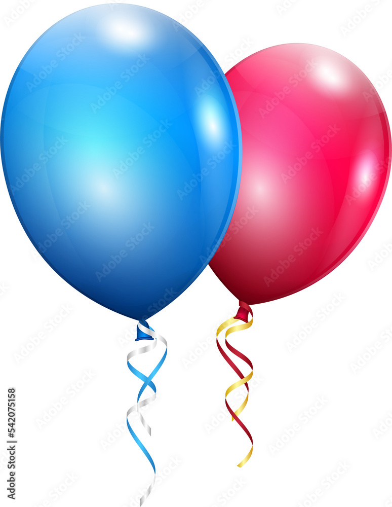 Red and blue balloons Red and blue balloons