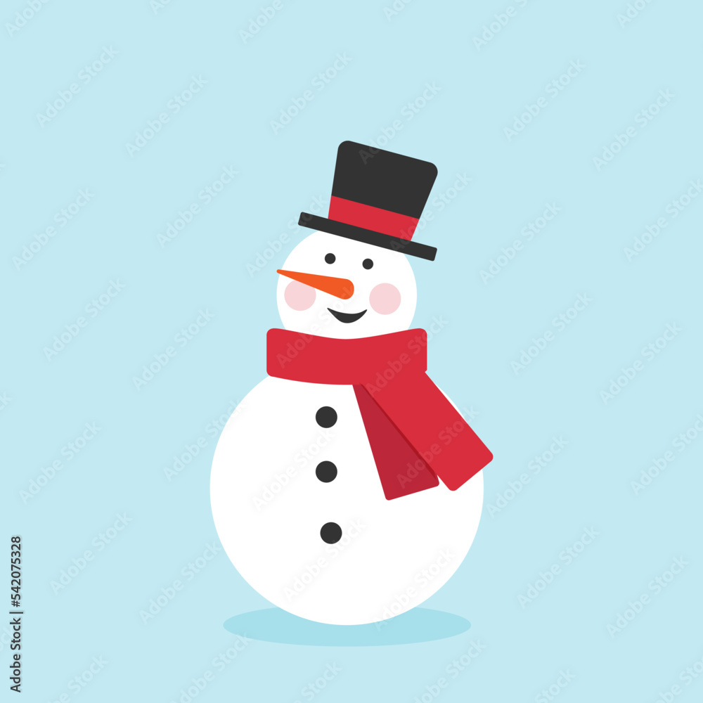 Cute snowman in a hat and scarf Cute snowman in a hat and scarf
