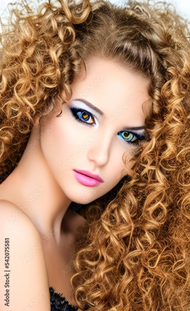 Fototapeta premium portrait of a woman with long hair