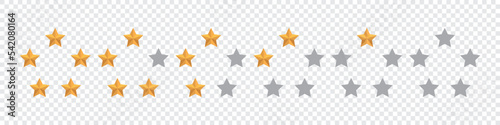 Star icon. Star in circle. 5 stars rating. Set of five yellow stars. Realistic gold star set vector icon. Feedback concept. Vector illustration
