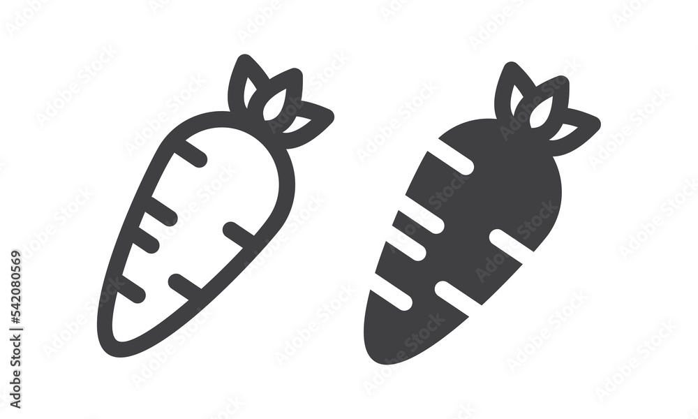 Carrot line and glyph icon. Vegetable and food. Diet sign vector graphics. Natural vegetable sign. Vector illustration Carrot line and glyph icon. Vegetable and food. Diet sign vector graphics. Natural vegetable sign. Vector illustration