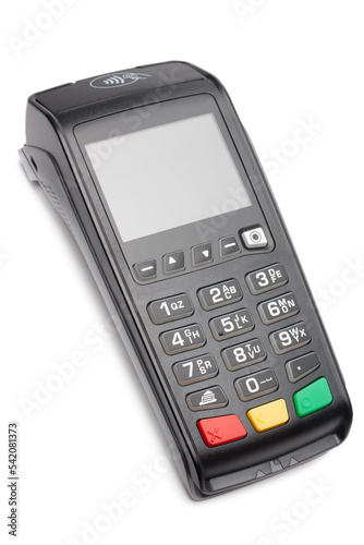 Payment terminal isolated on white background