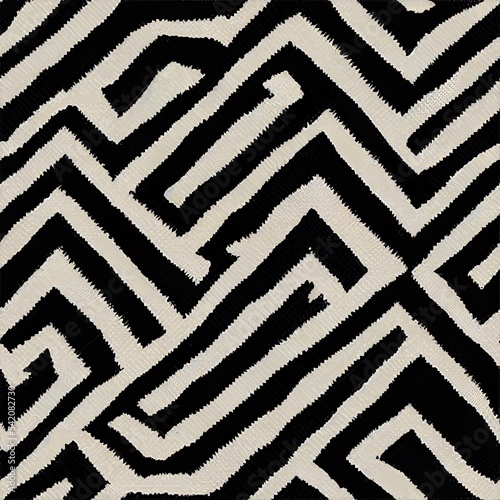 Ikat geometric folklore ornament. Tribal ethnic 2d illustrated texture. Seamless striped pattern in Aztec style. Figure tribal embroidery. Indian  Scandinavian  Gyp sy  Mexican  folk pattern.ikat