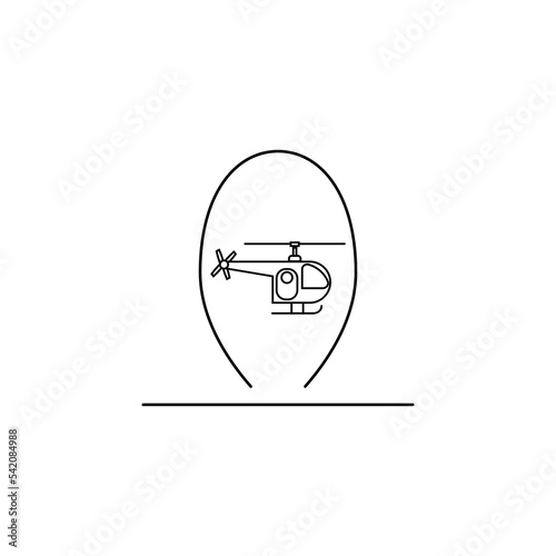 Locally helicopter thin line sign. Air Transport illustration eps ten
