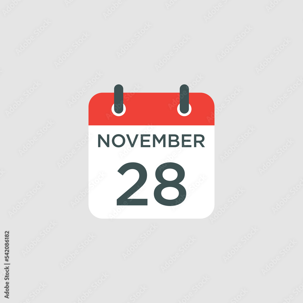 calendar - November 28 icon illustration isolated vector sign symbol calendar - November 28 icon illustration isolated vector sign symbol