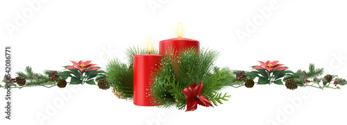 christmas candle and decorations photo