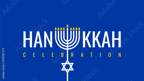 hanukkah celebration flat design text vector stock