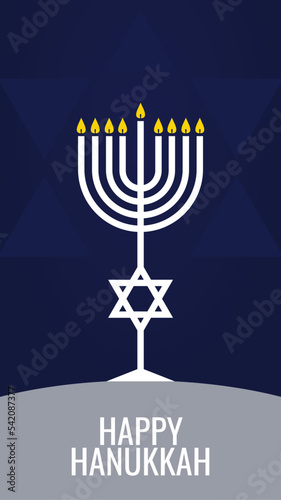 happy hanukkah flat design portrait orientation stock vector