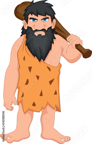 cartoon caveman on white background