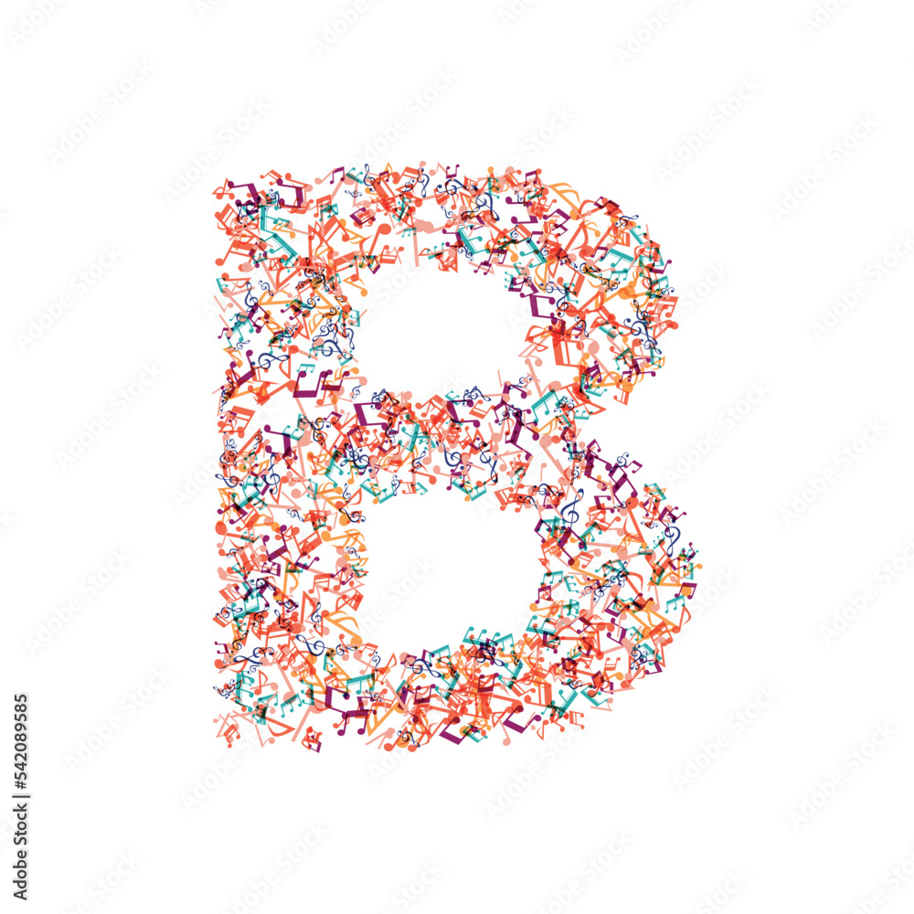decorative music note letter B decorative music note letter B