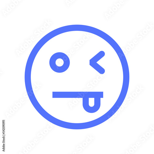 mock smile wink line icon