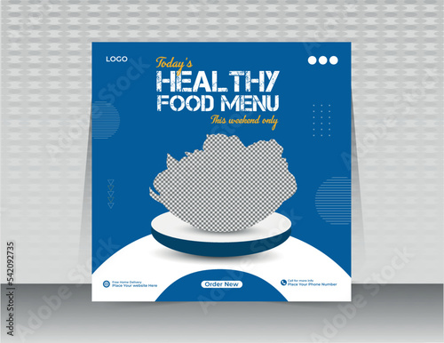 Food menu social media post banner  template Layout design for marketing on social media