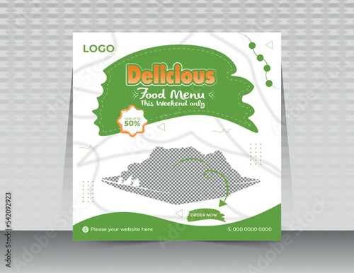 Food menu social media post banner  template Layout design for marketing on social media banner