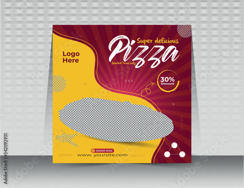 Food menu social media post banner  template Layout design for marketing on social media
