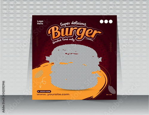 Food menu social media post banner  template Layout design for marketing on social media
