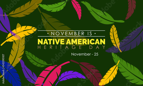 Vector illustration design concept of Native American Heritage Day observed on November 25 photo