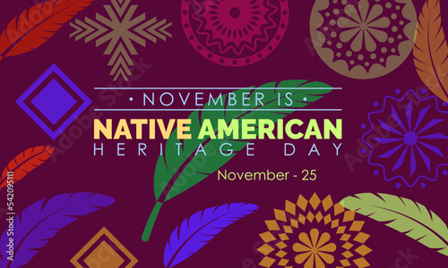 Vector illustration design concept of Native American Heritage Day observed on November 25