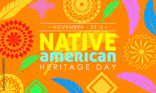 Vector illustration design concept of Native American Heritage Day observed on November 25