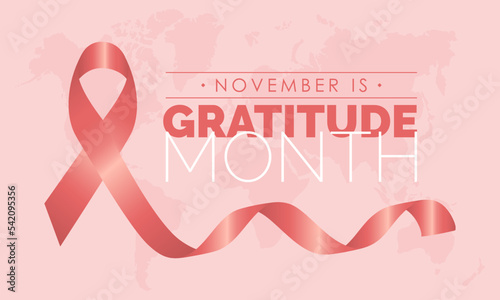 Vector illustration design concept of National Gratitude Month observed on November
