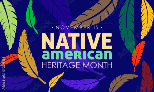 Vector illustration design concept of National Native American Heritage Month observed on November