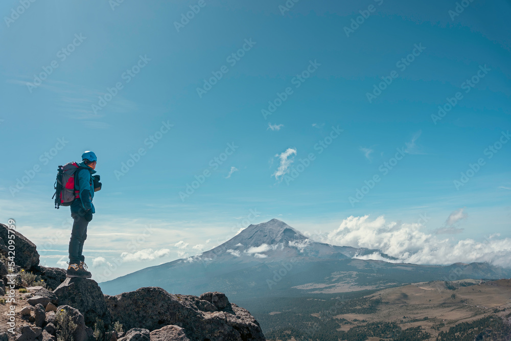 a Climber on a summit freedom