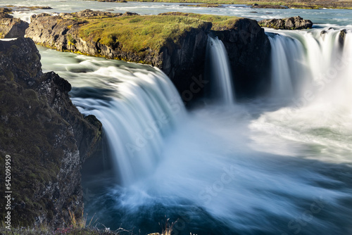 Godafoss Waterfall in Iceland is nicknamed the Waterfall of the Gods. Some believe that the name comes from the fact that the waterfall is god-like in beauty.