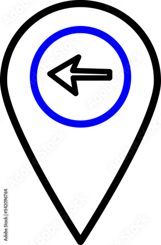 Free Download Twin color move left arrow Location Icon on white background to use in web application interface..eps - GFXLoad