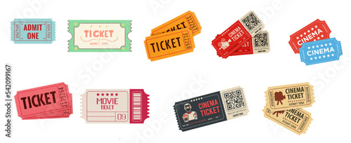 vector movie ticket illustration collection 