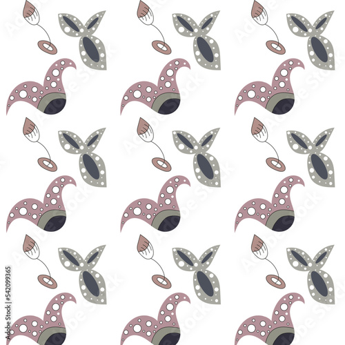 Pattern of unusual elements of a fairy-tale plant.3d.